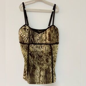 Cache Brown and Tan Patterned Camisole